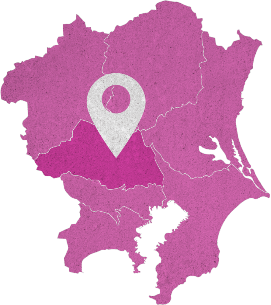 埼玉県さいたま市にマップピンが刺さった関東地方の地図